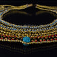 Beautiful Egyptian Beaded Cleopatra 7 Scarabs Necklace Collar