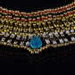 Delightful Egyptian Beaded Cleopatra 7 Scarabs Necklace Collar