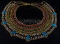 Delightful Egyptian Beaded Cleopatra 7 Scarabs Necklace Collar