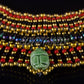 DazzlingEgyptian Beaded Cleopatra 7 Scarabs Necklace Collar