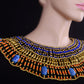 Lovely Egyptian Beaded Cleopatra 9 Scarabs Necklace Collar  scarab Collar Egyptian Jewelry beaded Collar Khepri Necklace Khepri