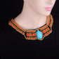 Egyptian Beaded Cleopatra Large Scarab Necklace Collar Halloween