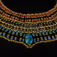 Gorgeous Egyptian Beaded Cleopatra 7 Scarabs Necklace Collar