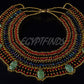 DazzlingEgyptian Beaded Cleopatra 7 Scarabs Necklace Collar