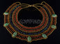 DazzlingEgyptian Beaded Cleopatra 7 Scarabs Necklace Collar