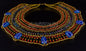 Charming Egyptian Beaded Cleopatra 7 Scarabs Necklace Collar