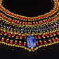 Charming Egyptian Beaded Cleopatra 7 Scarabs Necklace Collar