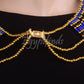 Lovely Egyptian Beaded Cleopatra 9 Scarabs Necklace Collar