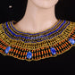 Lovely Egyptian Beaded Cleopatra 9 Scarabs Necklace Collar  scarab Collar Egyptian Jewelry beaded Collar Khepri Necklace Khepri