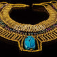 Amazing Egyptian Beaded Large Scarab Necklace Collar