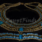 Beautiful Egyptian Beaded 5 Scarabs Cleopatra Scarab Necklace Collar & Bracelet