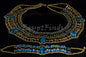 Beautiful Egyptian Beaded 5 Scarabs Cleopatra Scarab Necklace Collar & Bracelet