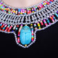 Chiny Egyptian Silver Beaded Cleopatra Large Scarabs Necklace Collar