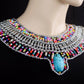 Chiny Egyptian Silver Beaded Cleopatra Large Scarabs Necklace Collar