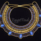 Stunning Ancient Egyptian Beaded Cleopatra 7 Scarabs Necklace Collar  scarab Collar Egyptian Jewelry beaded Collar Khepri Necklace Khepri