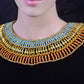 Dazzling Egyptian Orange & Blue Sky Cleopatra Necklace