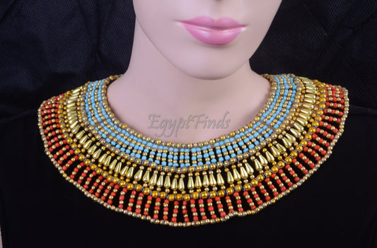 Cute Egyptian Red & Blue Sky Cleopatra Necklace