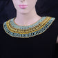 Beautiful  Ancient Egyptian Beaded Red & Green Cleopatra Necklace