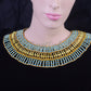 Beautiful  Ancient Egyptian Beaded Red & Green Cleopatra Necklace