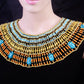 Fascinating Ancient Egyptian Beaded Cleopatra 9 Scarabs Necklace Collar