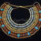 Fascinating Ancient Egyptian Beaded Cleopatra 9 Scarabs Necklace Collar