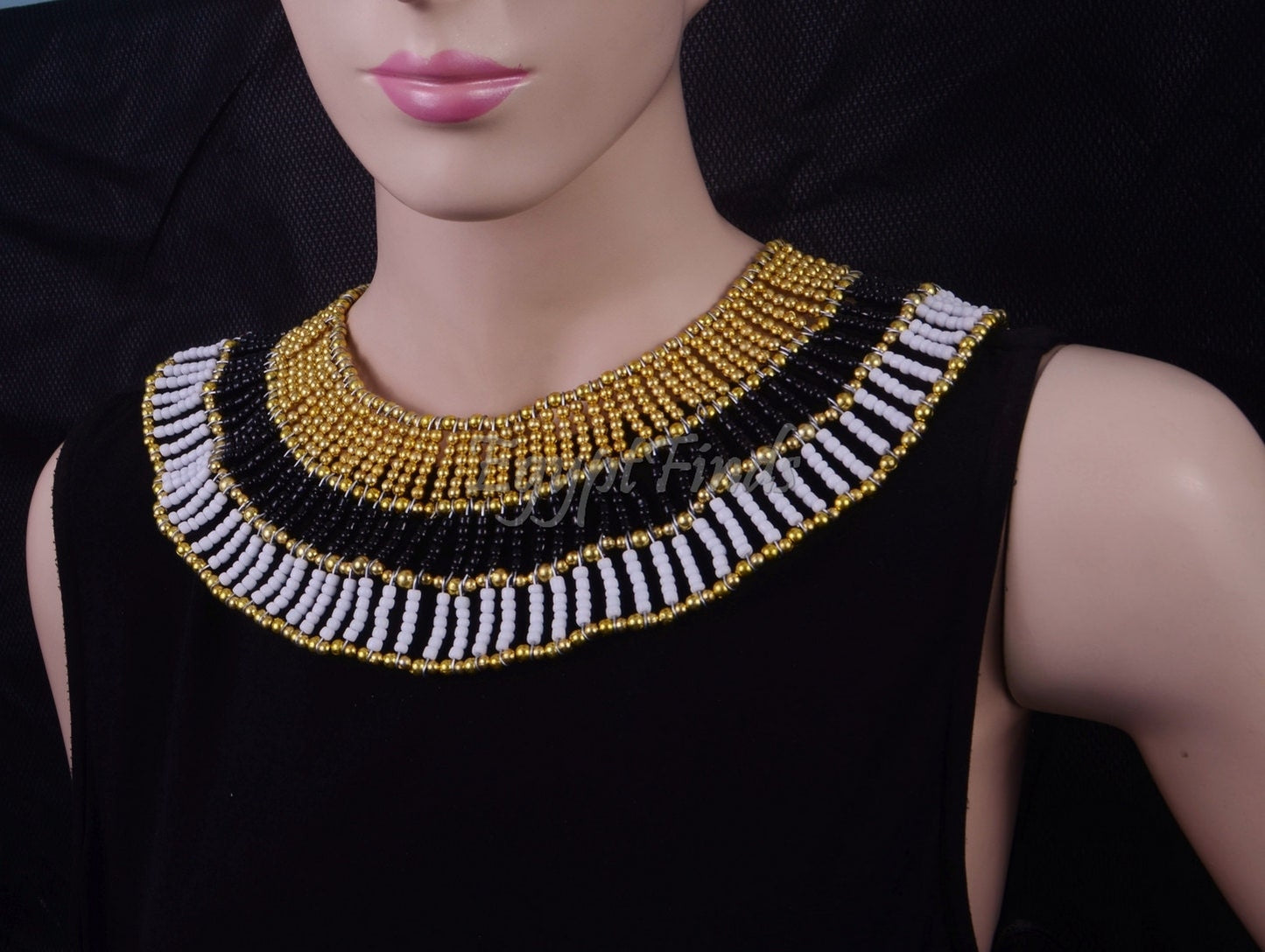 Amazing Ancient Egyptian Beaded Cleopatra Necklace Collar