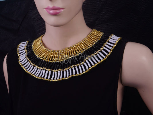 Amazing Ancient Egyptian Beaded Cleopatra Necklace Collar