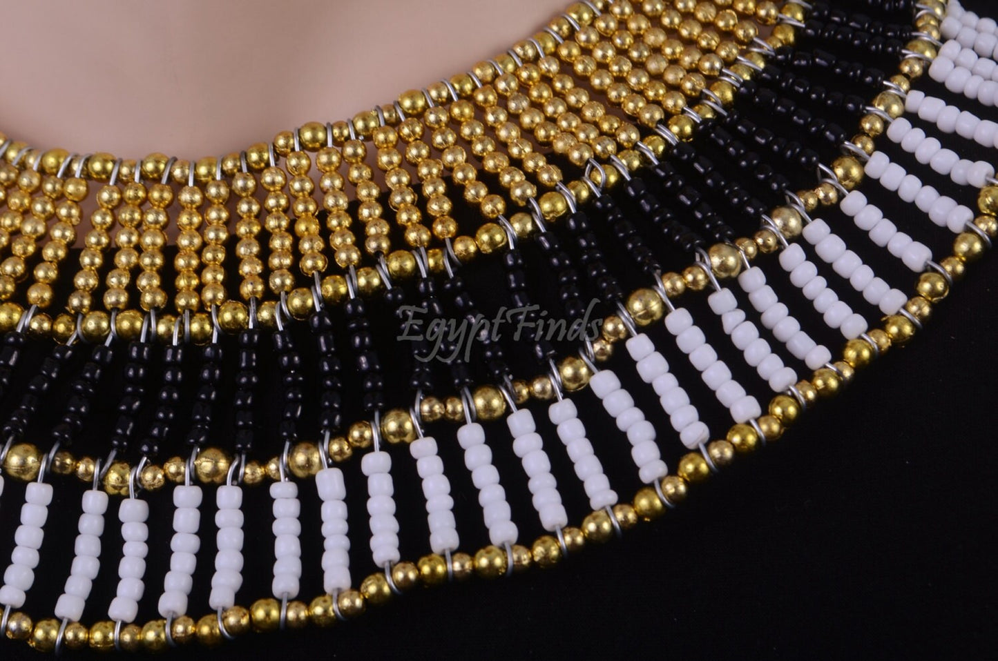 Amazing Ancient Egyptian Beaded Cleopatra Necklace Collar