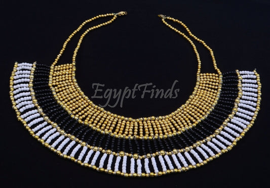 Pretty Ancient Egyptian Beaded Cleopatra Necklace Collar
