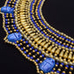 Stunning Ancient Egyptian Beaded Cleopatra 7 Scarabs Necklace Collar  scarab Collar Egyptian Jewelry beaded Collar Khepri Necklace Khepri