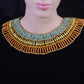 Dazzling Egyptian Orange & Blue Sky Cleopatra Necklace