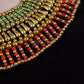 Amazing Ancient Egyptian Beaded Red & Green Cleopatra Necklace