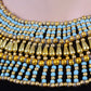 Beautiful  Ancient Egyptian Beaded Red & Green Cleopatra Necklace