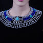 Chiny Egyptian Silver Beaded Cleopatra With Scarabs Necklace Collar