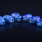 6 Ancient Egyptian Blue Hand Made Carved Luck Scarabs With Hieroglyphic