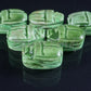 6 Ancient Egyptian Green Hand Made Carved Luck Scarabs With Hieroglyphic