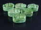 6 Ancient Egyptian Green Hand Made Carved Luck Scarabs With Hieroglyphic