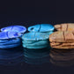 6 Egyptian Mixed Ceramic Hand Made Carved Luck Scarabs With Hieroglyphic
