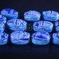 12 Egyptian Blue Ceramic Hand Made Carved Luck Scarabs With Hieroglyphic