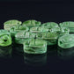 12 Egyptian Green Ceramic Hand Made Carved Luck Scarabs With Hieroglyphic