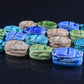 20 Egyptian Mixed Hand Made Carved Luck Scarabs With Hieroglyphic