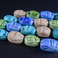 20 Egyptian Mixed Hand Made Carved Luck Scarabs With Hieroglyphic