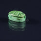 12 Egyptian Green Ceramic Hand Made Carved Luck Scarabs With Hieroglyphic