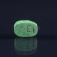 12 Egyptian Green Ceramic Hand Made Carved Luck Scarabs With Hieroglyphic