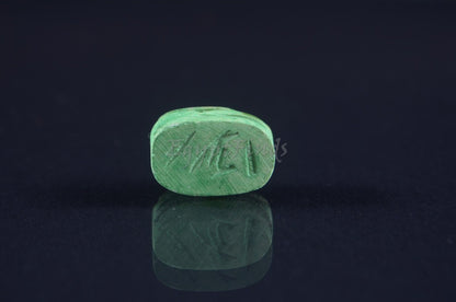 12 Egyptian Green Ceramic Hand Made Carved Luck Scarabs With Hieroglyphic