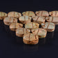 15 Egyptian Ceramic Hand Made Carved Luck Scarabs With Hieroglyphic
