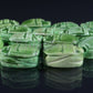 15 Egyptian Green Ceramic Hand Made Carved Luck Scarabs With Hieroglyphic