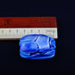 3 Large Egyptian Blue Hand Made Carved Luck Scarabs With Hieroglyphic